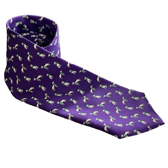 Brooks Brothers Other - Brooks Brothers Labrador Retriever with Scarf Tie Purple Off White